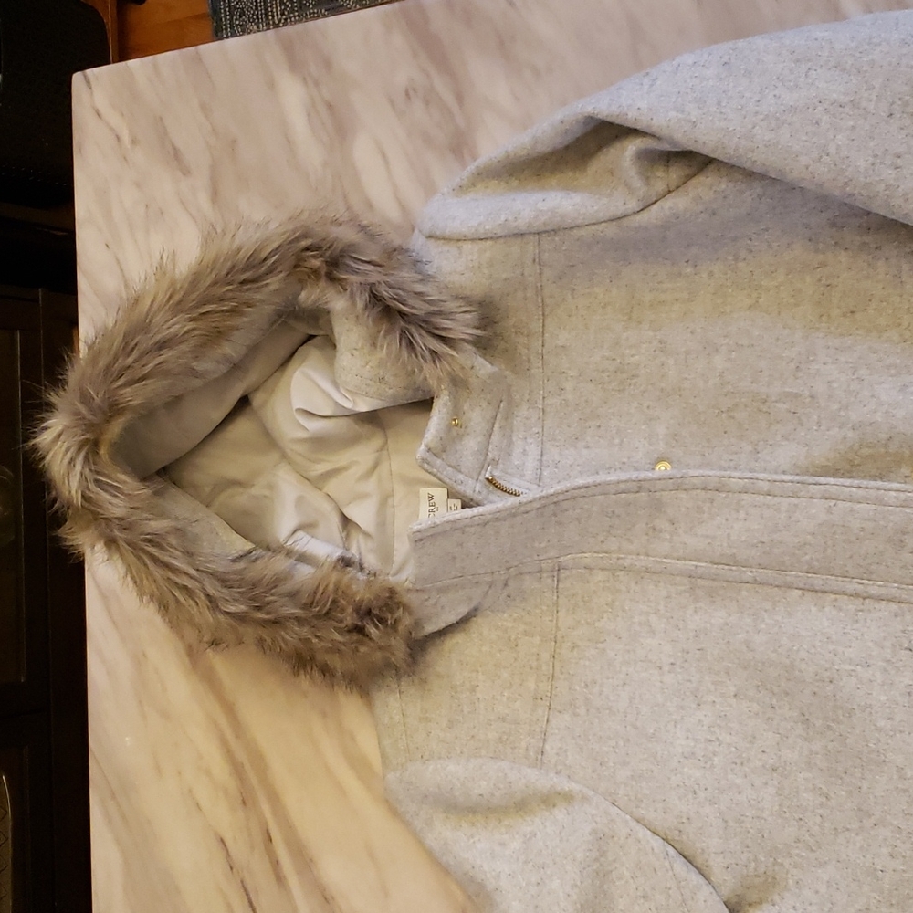 J. Crew Factory vail parka coat NWT fur hood 12